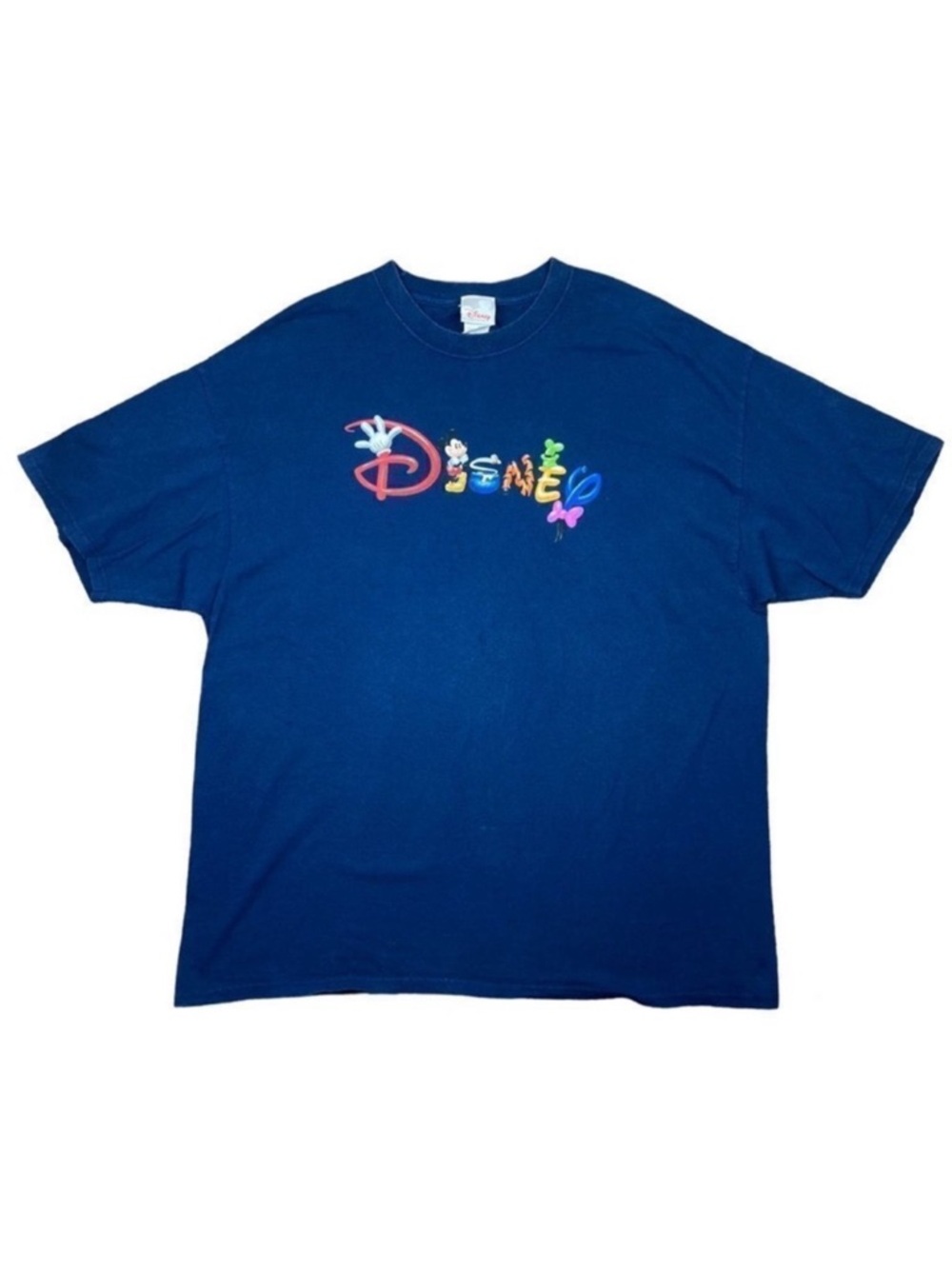 Vintage 90’s Disney character Mickey Mouse and friends logo navy blue t-shirt